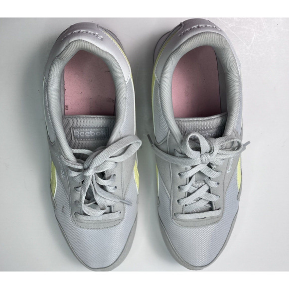 Reebok Royal Classic Jogger Shoes Gray Yellow Low Top Sneakers Women's Size 10 - Picture 7 of 13